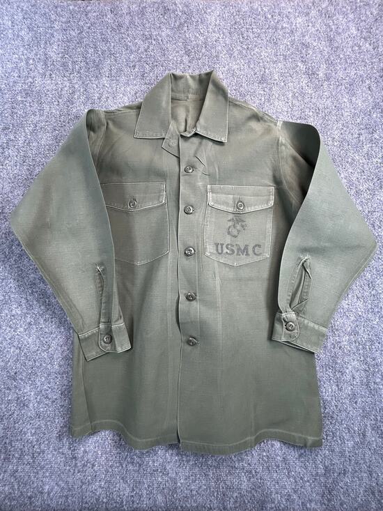 MILITARY Other - Vintage Vietnam Era USMC OG-107 Utility Shirt 15.5x33 Marine Corps Military